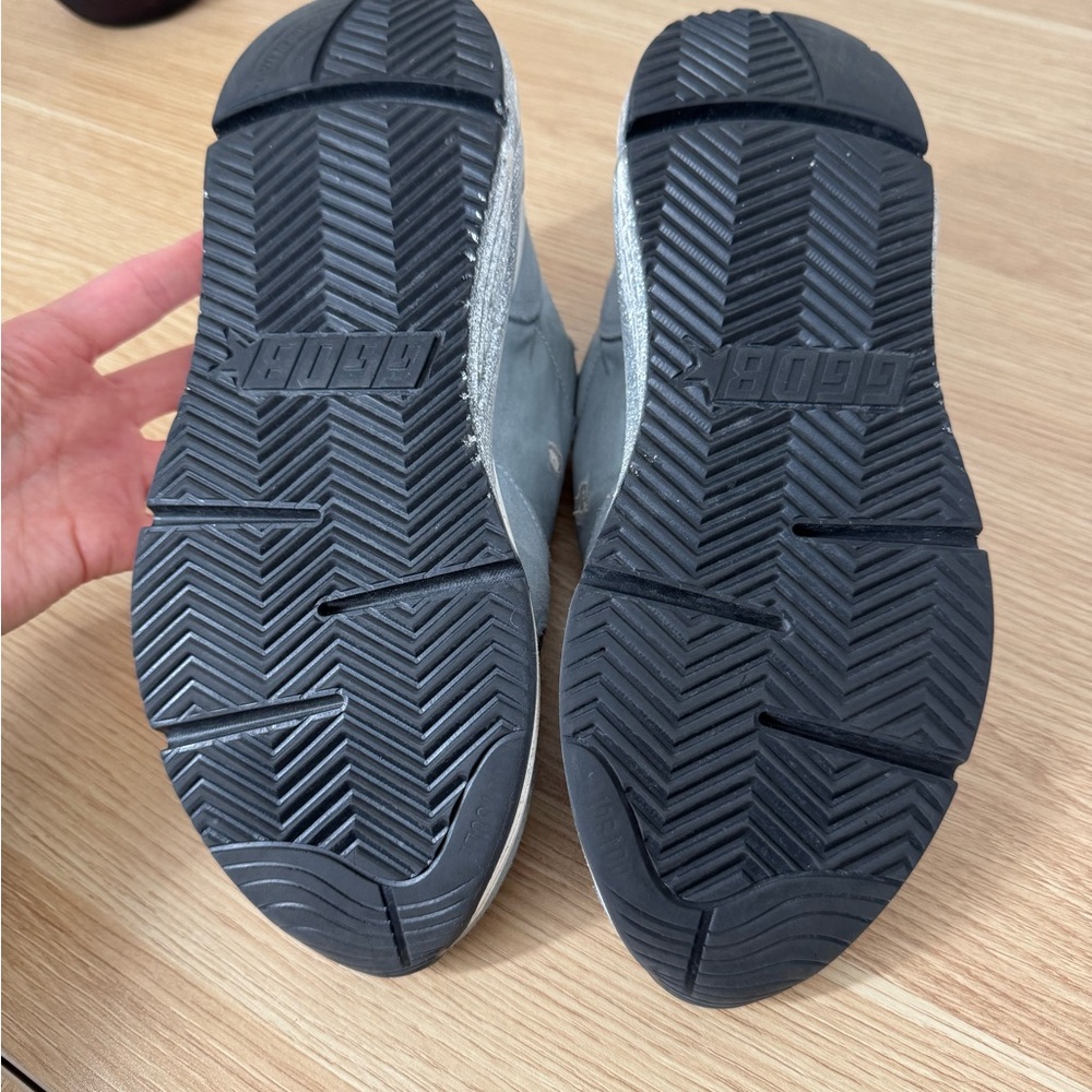 GOLDEN GOOSE Cloud Blue Suede and Orange Running Sole Women's Sneakers - Picture 9 of 11